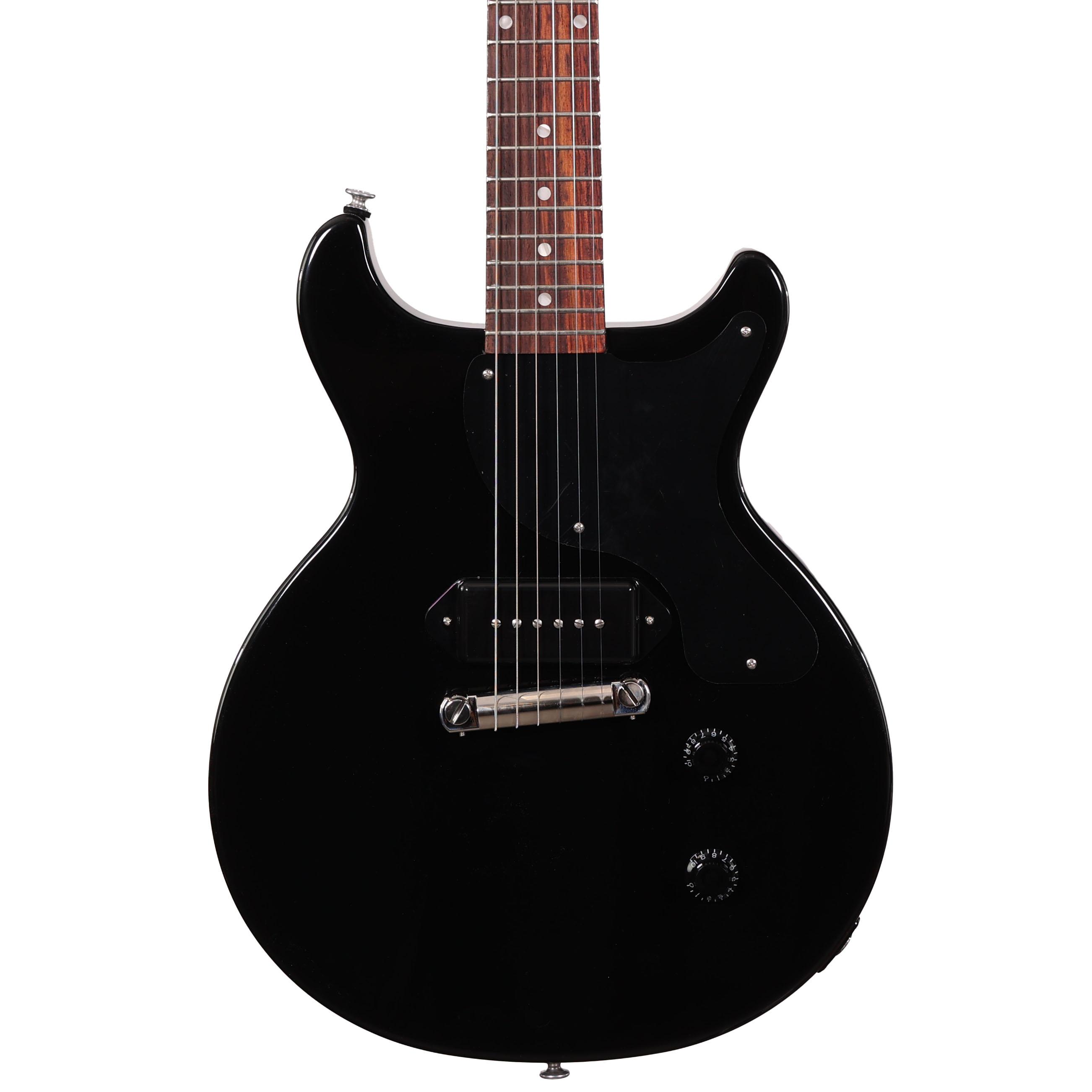 ギター Maison Les Paul Jr Double Cut Way Black Gibson Les Paul Junior Double Cut Electric Guitar in Ebony